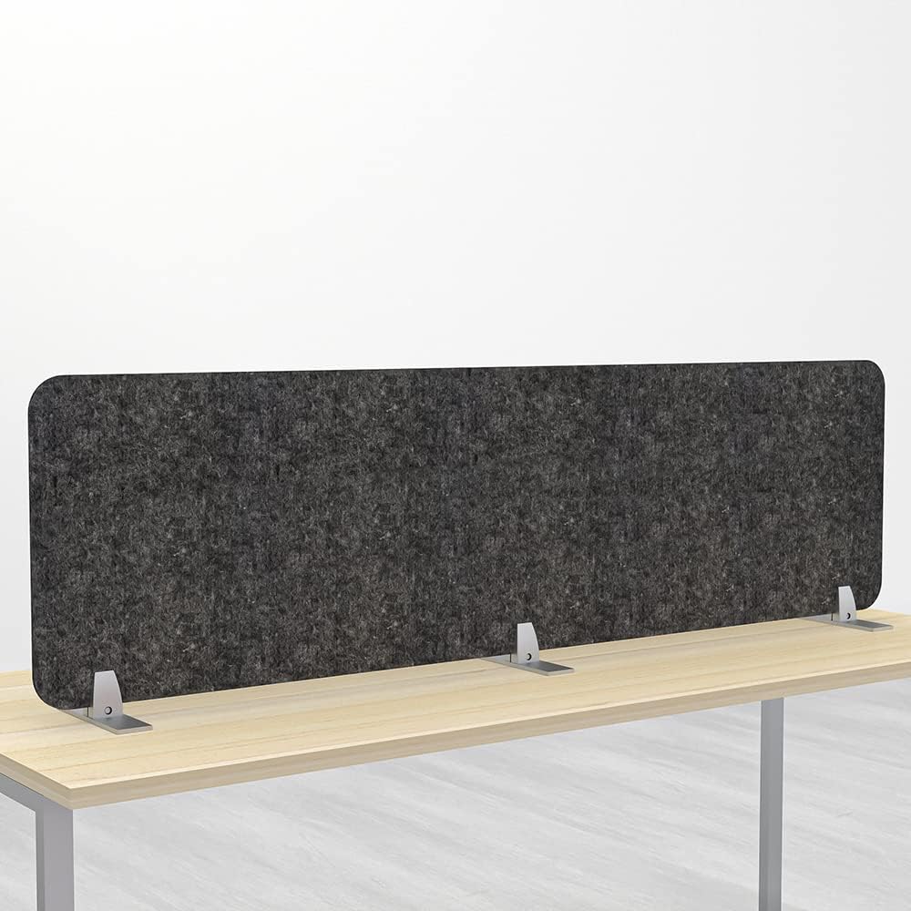 Freestanding Acoustic Desk Divider with Mount | Eco-Friendly Privacy Screen Panel | Noise Reducing Desk Partition | Tackboard Option & Easy to Install | Made from Recycled Plastic | Red - 18" X 71"