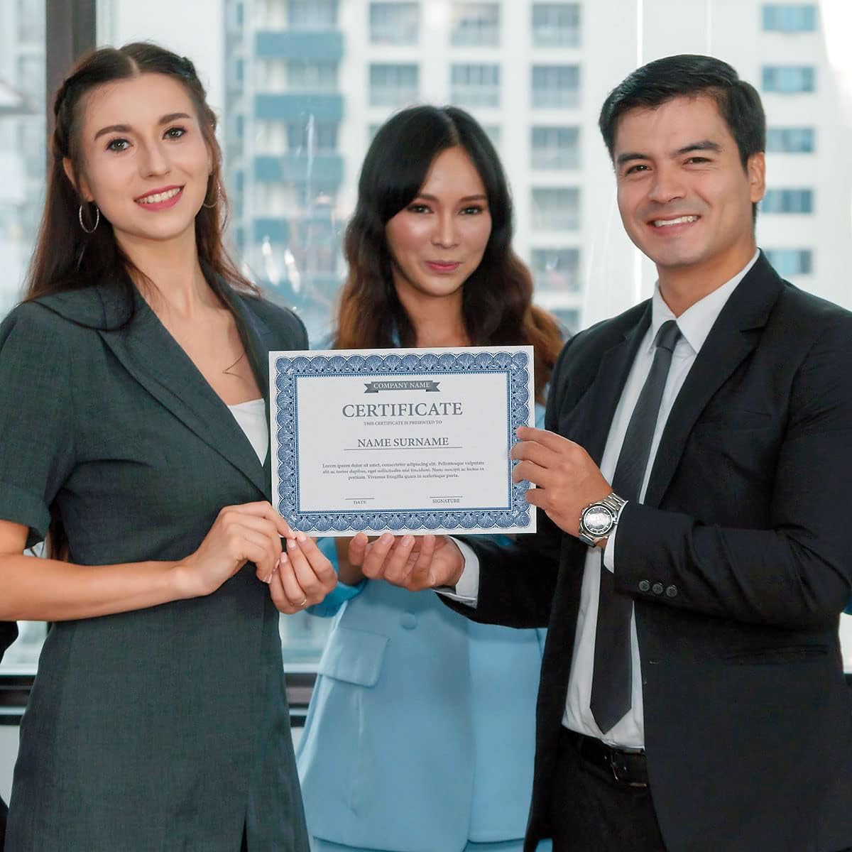 Elite Blue & Blue Parchment Certificate Papers - Pack of 25, Laser & Inkjet Printer Compatible, For Office, Business Awards, Graduation, School Diplomas, 8-1/2" x 11" on 70 lb. Text Stock