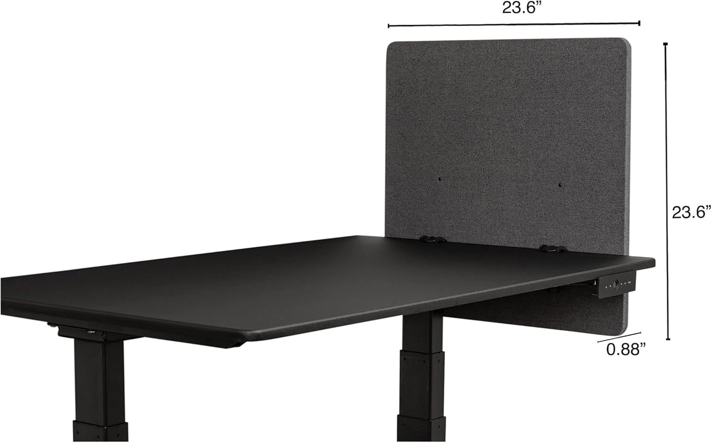 Stand Up Desk Store ReFocus Clamp-on Acoustic Desk Divider Privacy Panel That Reduces Noise and Visual Distractions (Ash Gray, 23.6" x 23.6")