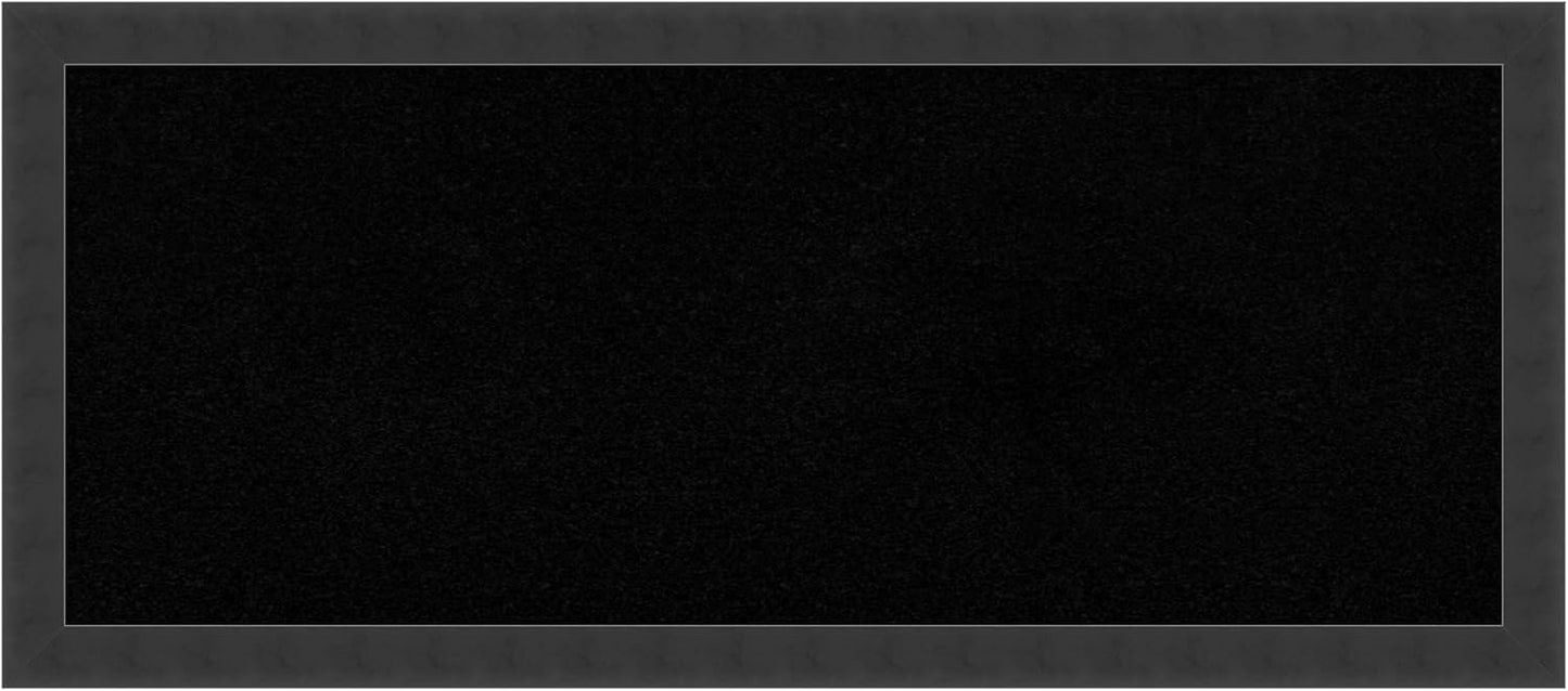 Amanti Art Black Cork Board for Wall, 14x32 Vision Board with Black Wood Frame, Medium Corkboard Office Decor for Home Organization, Modern Contemporary Corkboard Pinboard to display items for home