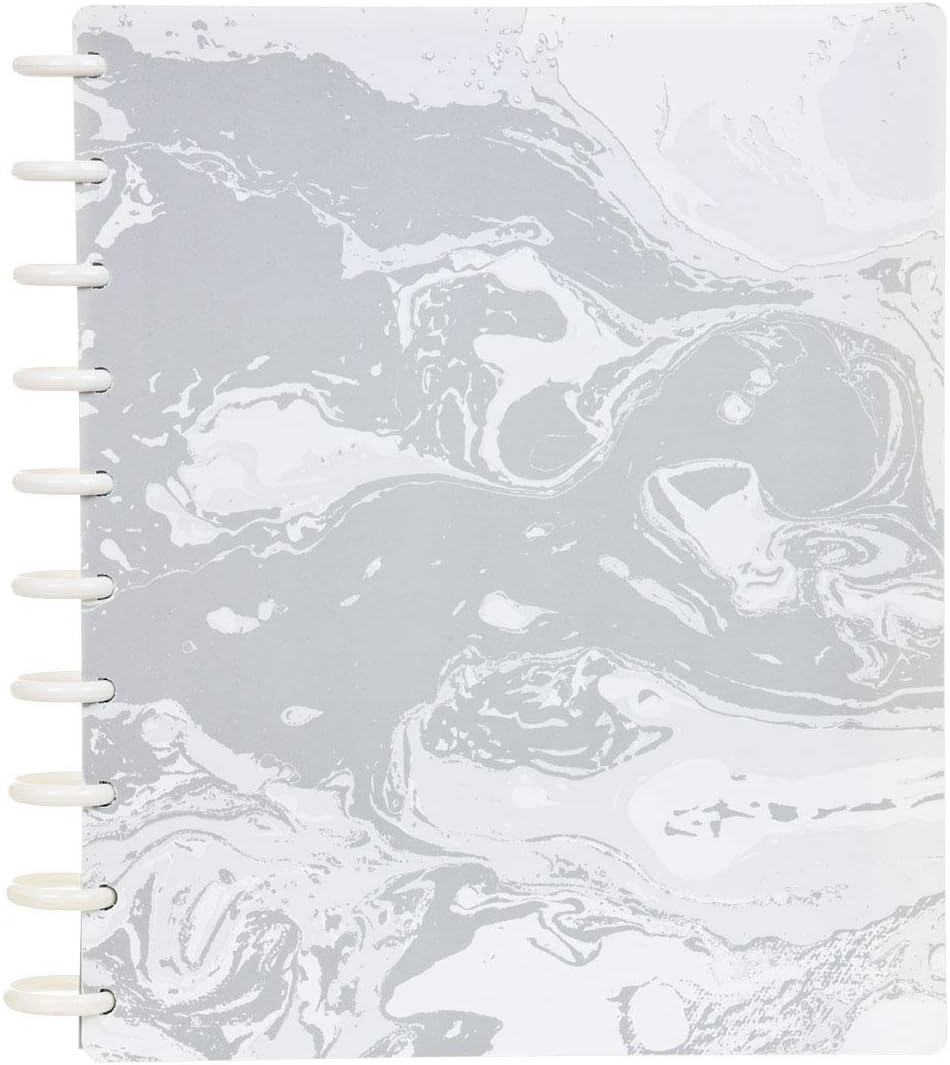 Talia Discbound Notebooks, Planner, Customizable, (Marble Flow Carrara, Midsize (7.5in x 9.75in))