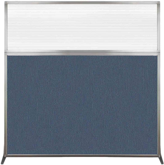 Versare Hush Screen Portable Room Divider | Workstation Wall Divider | Freestanding Privacy Hush Panels | Clear Fluted Windows | Fabric Office Divider Screen | Great for Room Separation