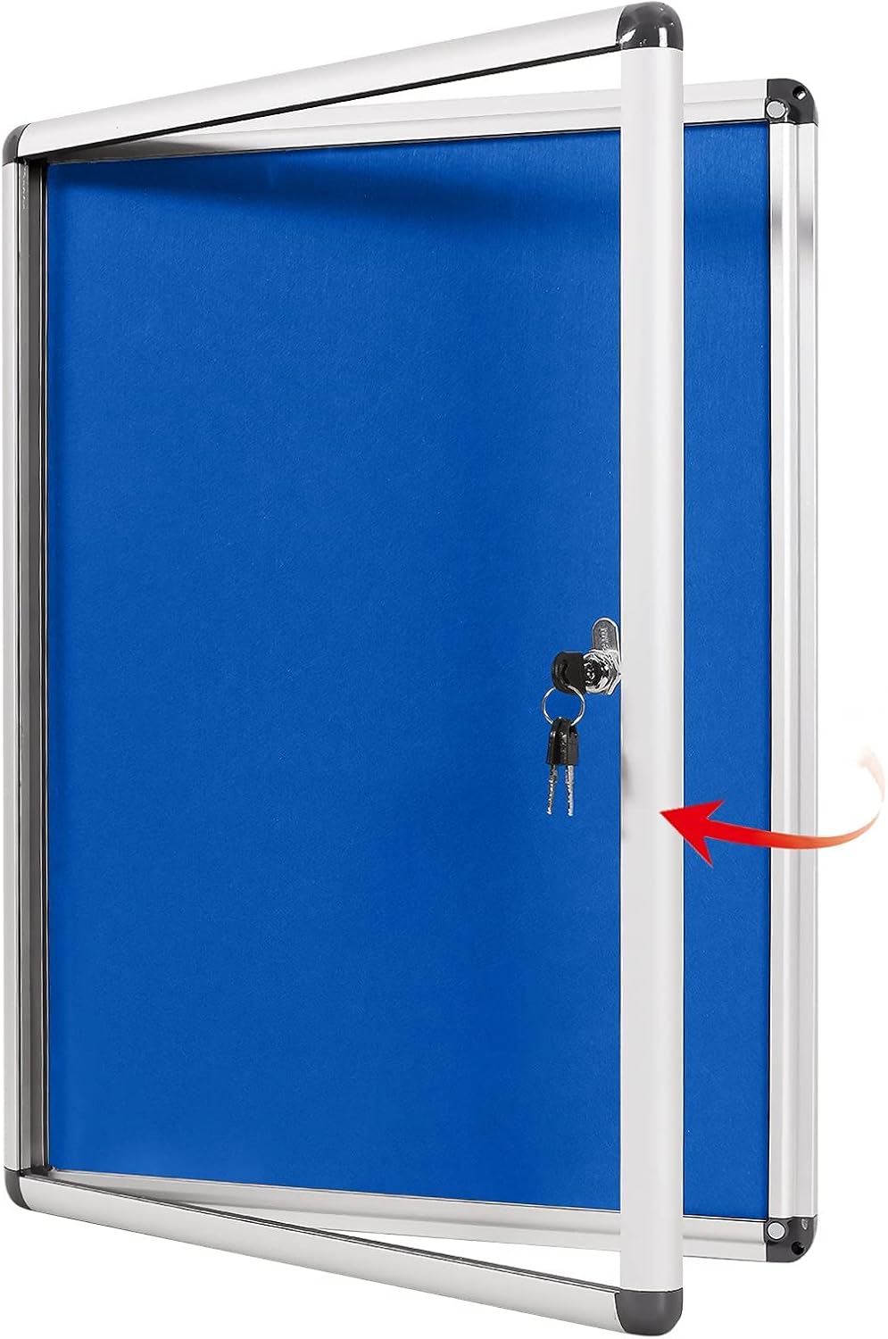 SWANCROWN Pins Bulletin Board Enclosed Wall-Mounted Secure Display Board for Notice Message with Door and Keys,38x28inches(9xA4)