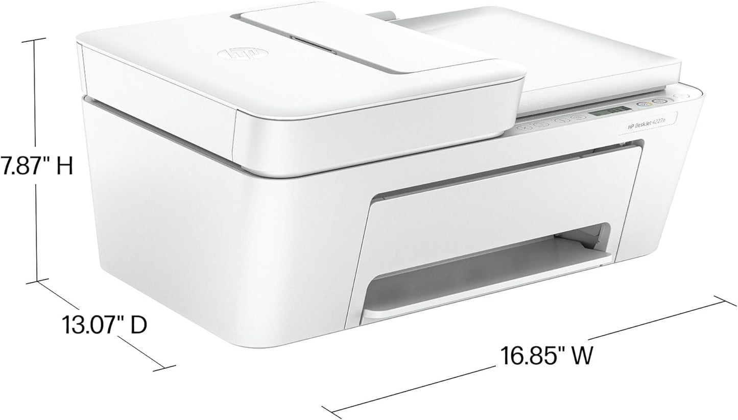 HP DeskJet 4227e Wireless All-in-One Color Inkjet Printer, Scanner, Copier, Best-for-Home, 3 Months of Instant Ink Trial Included (6W7F0A)