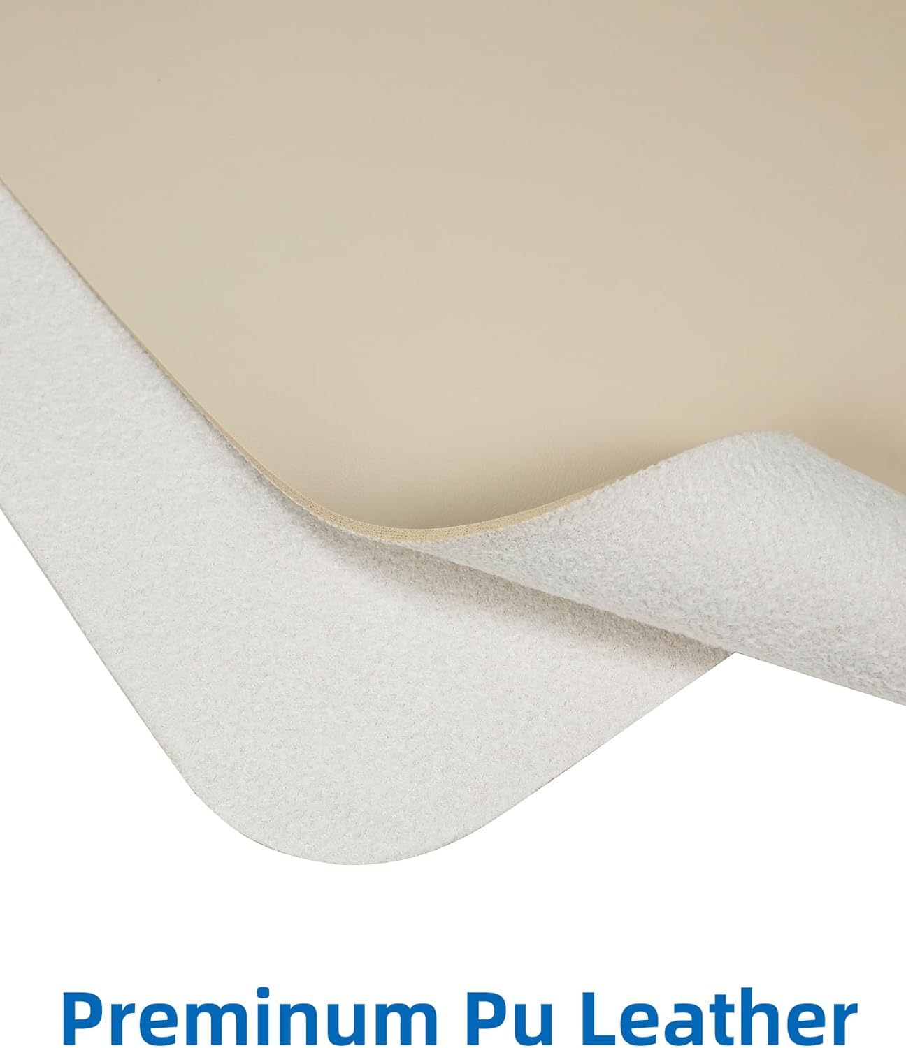 AFIING Leather Desk Pad Protector, Mouse Pad, Office Desk Mat, Non-Slip PU Leather Desk Blotter, Large Desk Mat, Waterproof Keyboard Mat for Office/Home/Decor (Beige, 48" x 17")