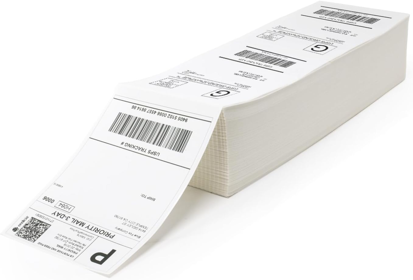 Buhbo 4" x 6" Direct Thermal Labels - Perforated BPA Free - Compatible with Zebra & Rollo Printer - Commercial Grade Shipping (1000 Fanfold Labels)