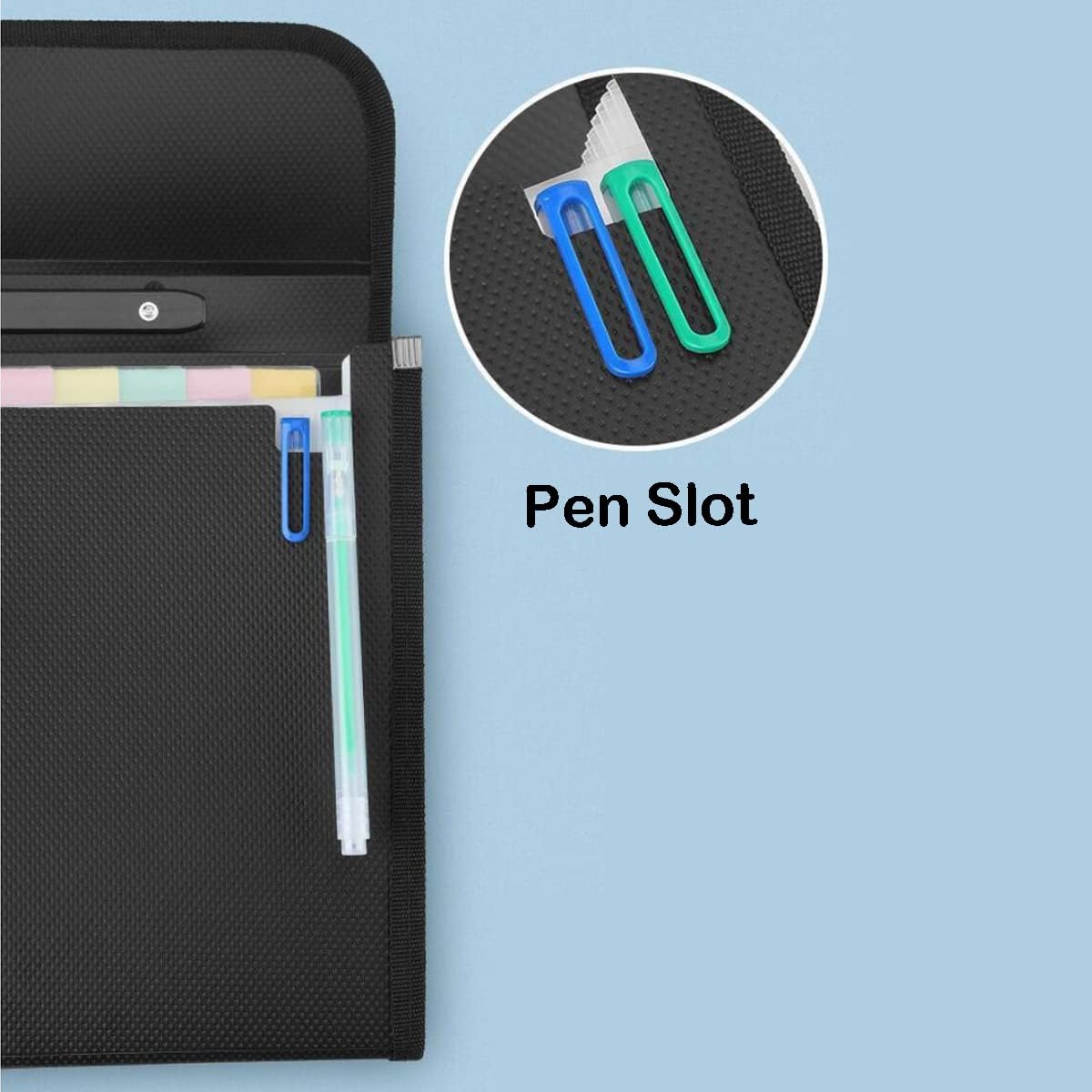 12 Pockets Letter Size/A4 Accordion File Organizer with Handle, TRANBO Expanding File Folder, Portable Paper Organizer, Expandable Plastic Document Organizer for Travel School Office - Blue