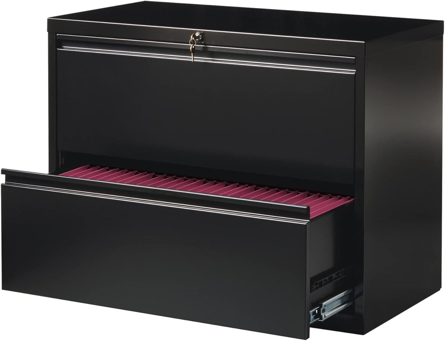 WorkPro® 36"W x 18-5/8"D Lateral 2-Drawer File Cabinet, Black