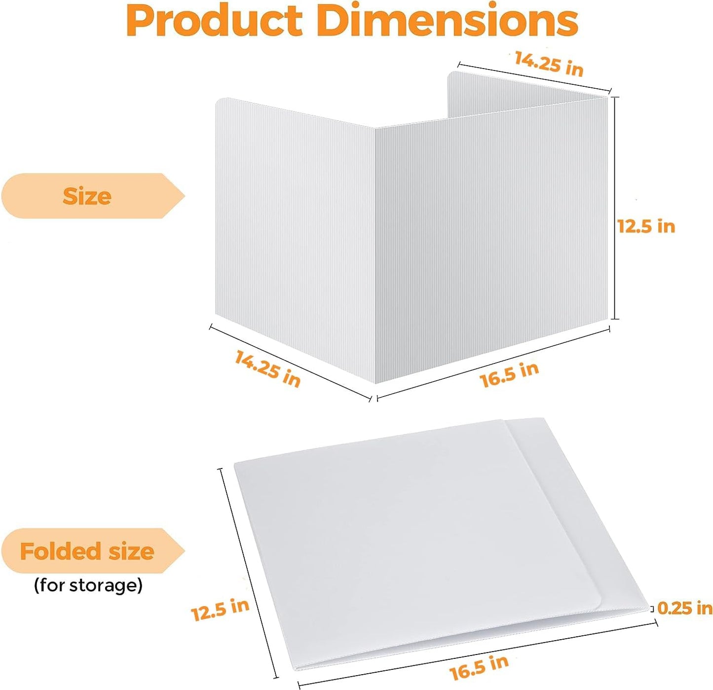 4-Pack Classroom Privacy Shields for Student Desks - Easy to Clean Plastic Desk Divider Folder Study Carrel Sneeze Guard for Student Testing Dividers Boards