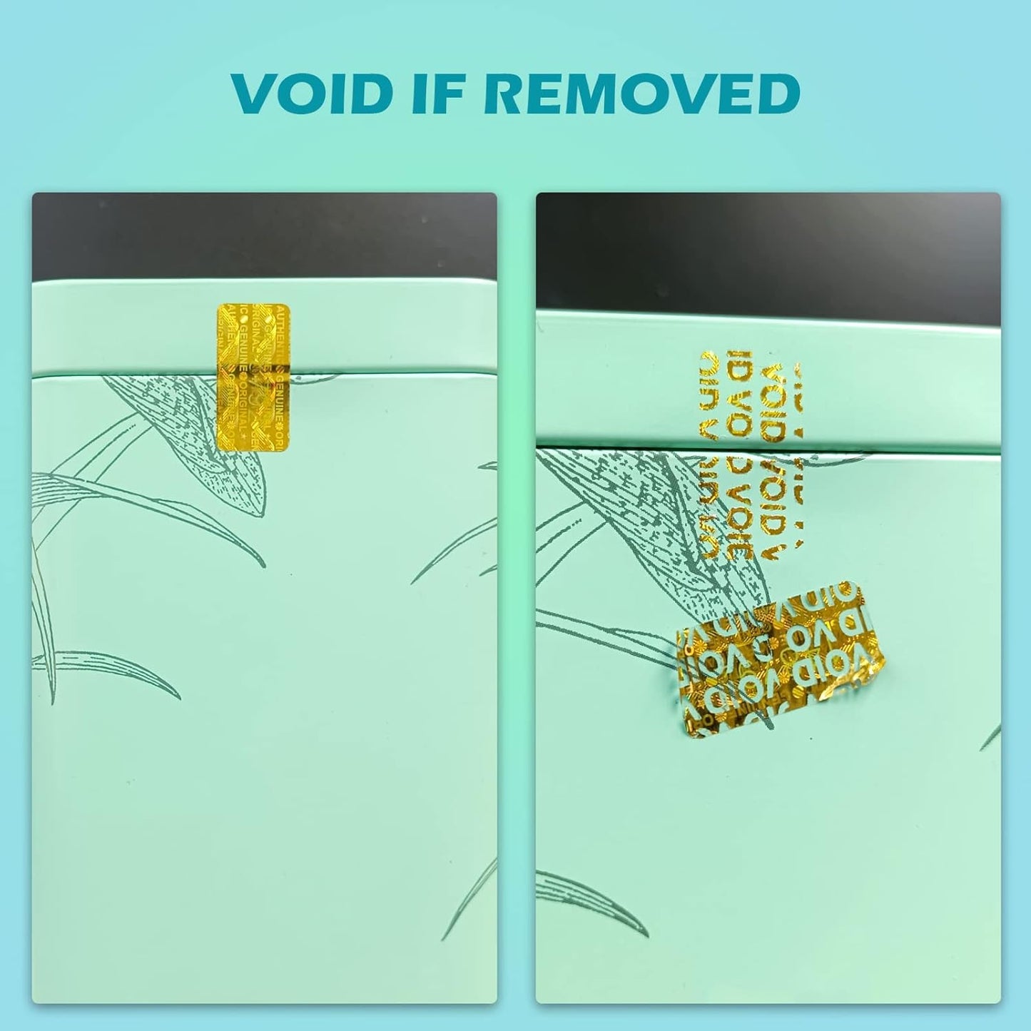 GQYH Hologram Tamper Evident Stickers 280pcs - High Security Labels with Unique Serial Numbering (0.78x0.4inch, Gold)