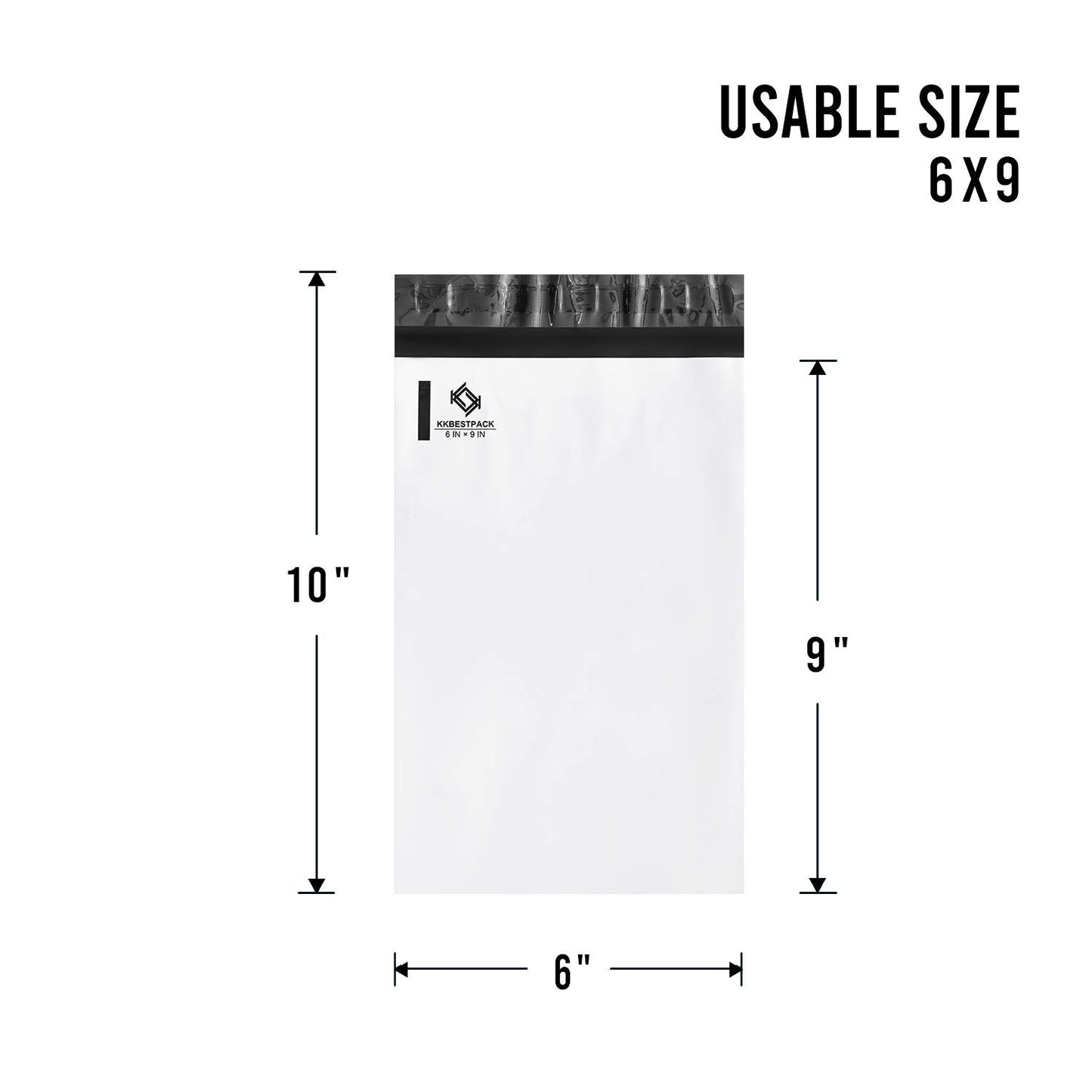 KKBESTPACK 6x9 Poly Mailers Envelope Shipping Bags Pack of 1000 (CNP9) White