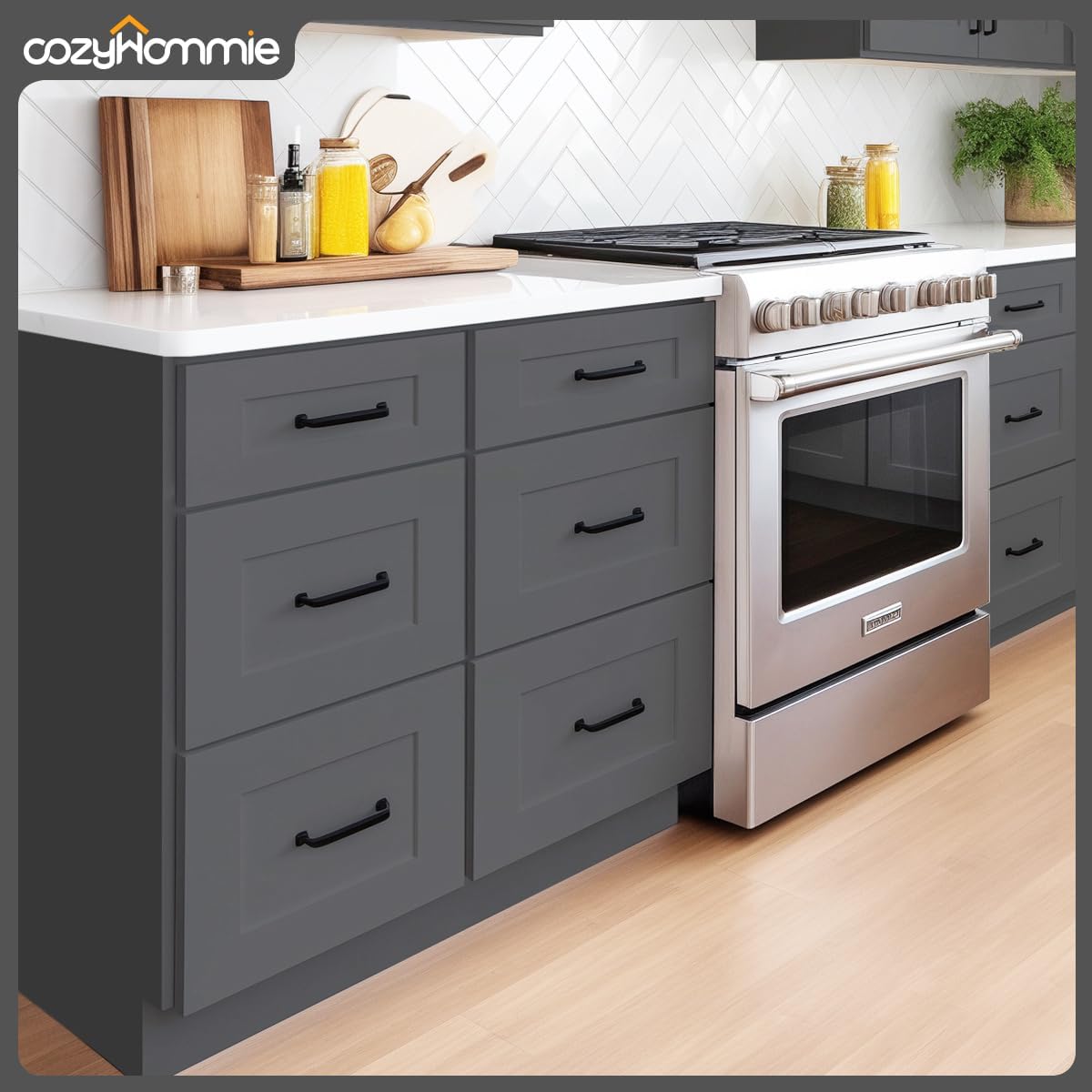 Shaker Style Pebble Grey RTA Base Cabinet with 3Drawer by Solid Wood for Kitchen, Bathroom, Bedroom or Office Featuring, and Storage Separation(27" W x 24" D x 34-1/2" H)