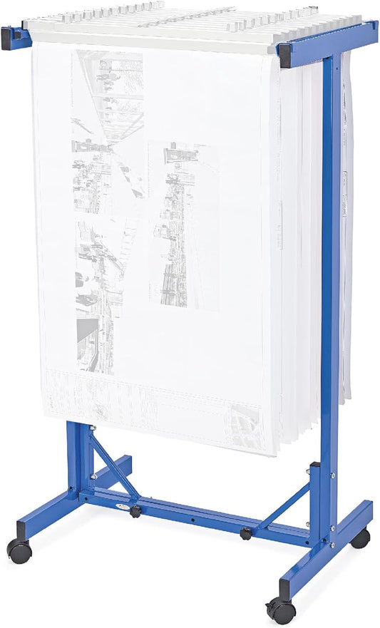 Adir Mobile Blueprint Storage Rack - Adjustable Mobile Blueprint Holder, Vertical Architect Drawing Rack with Wheels, Poster Display, Construction Plans Holder (Without Blueprint Clamps)