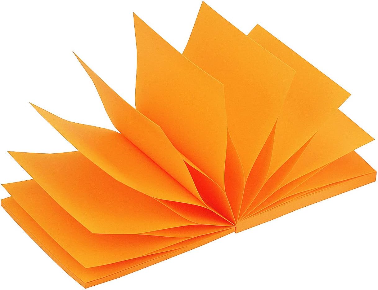 Early Buy Pop Up Sticky Notes 3x3 Refills Self-Stick Notes 6 Pads, Solid Color, 100 Sheets/Pad (Orange)