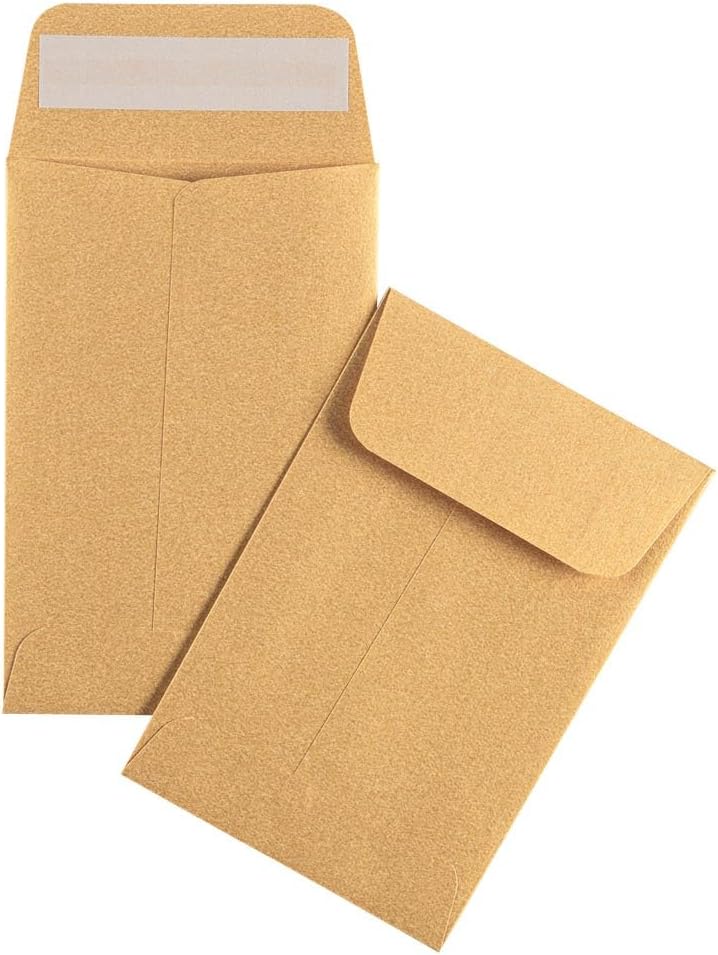 LUXPaper #4 Coin Envelopes | Peel & Press | 3'' x 4 1/2'' | Gold Metallic | 80lb. Text | 250 Qty