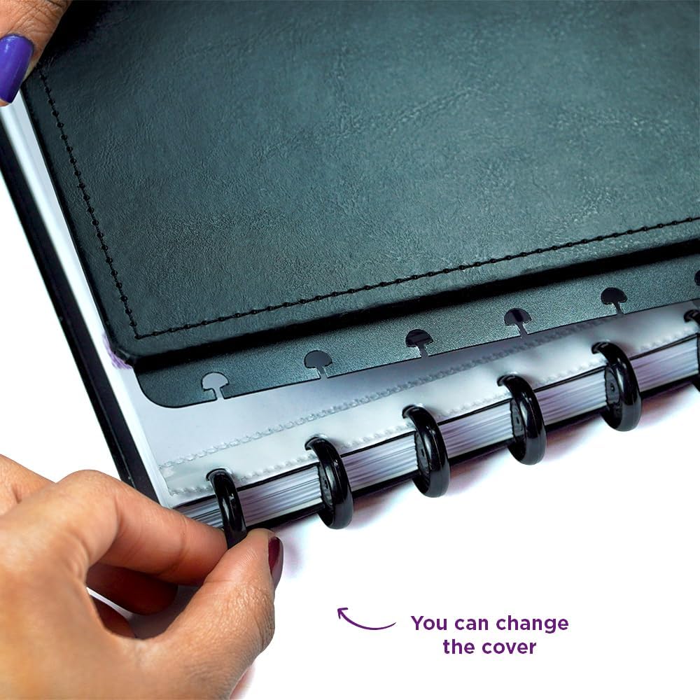 Premium Discbound Notebooks - Plan, Organize, Customize, and Conquer- Discbound Planner with 4 Tab Dividers For Work, School, Journal, or Daily Use – Bonus 1 Sticker Sheet (Size 7.87 x 10.82", 80 Pages)