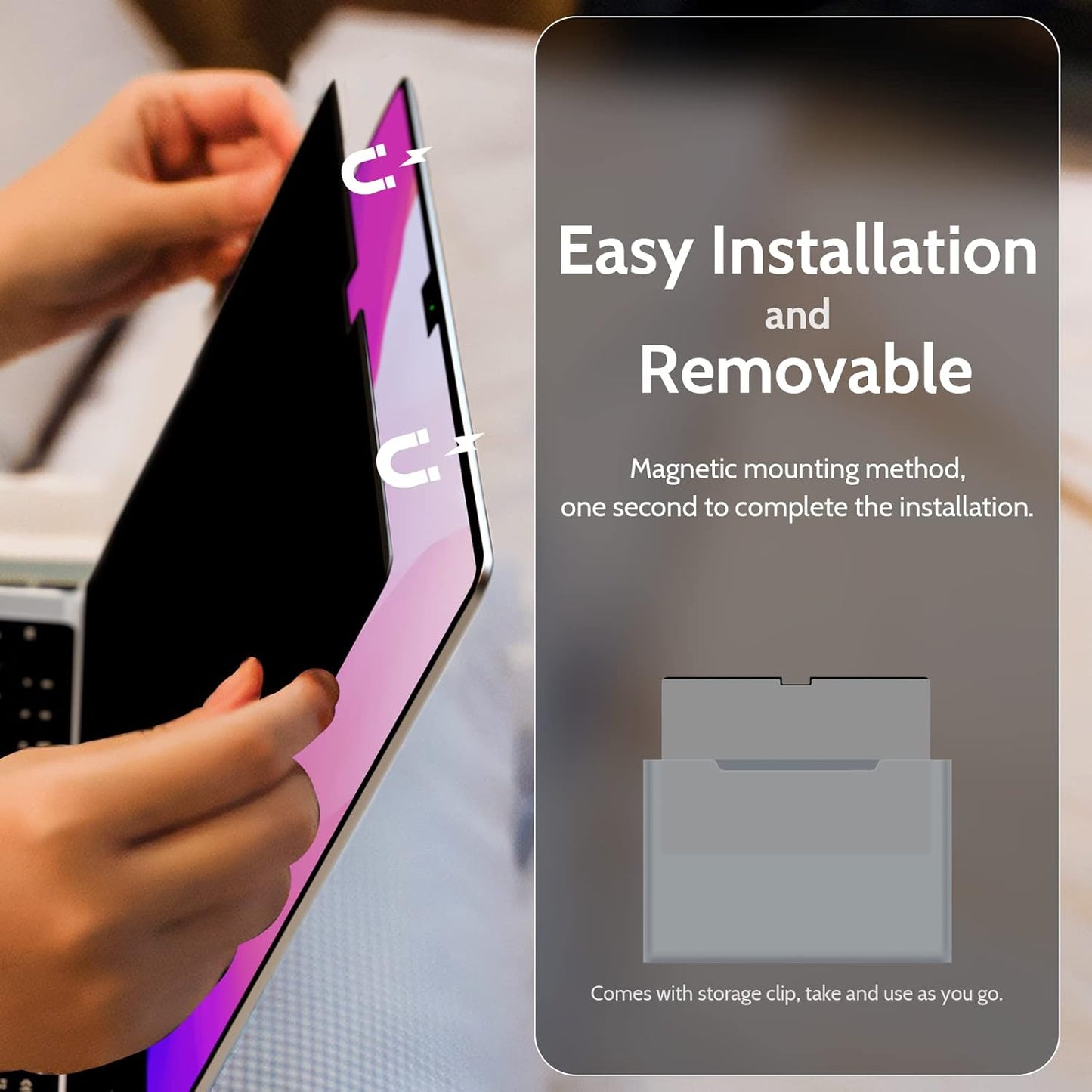 Magnetic Privacy Screen for MacBook Pro 14 Inch (2021-2024, M1, M2, M3, M4), Removable Matte Blue Light Glare Filter for Mac Pro 14.2" Laptop Computer