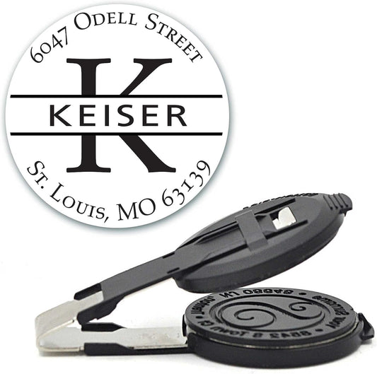 Custom Monogram Address Embosser - Personalized Round Seal - Insert Only - Style EM022