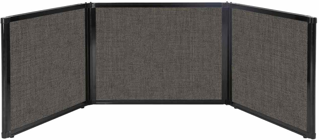 Versare Folding Tabletop Display | 3-Panel Partition | Lightweight Portable Workspace Divider | Warm Pebble 99" x 24"