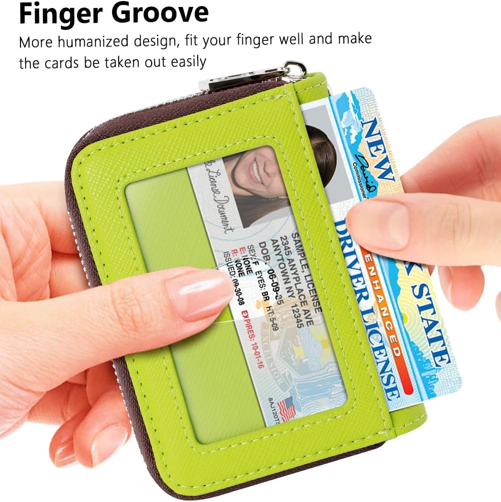 FurArt Zipper Wallet Women, RFID Blocking Credit Card Wallet, Business Card Holder, Compact Size KeyChain Wallet