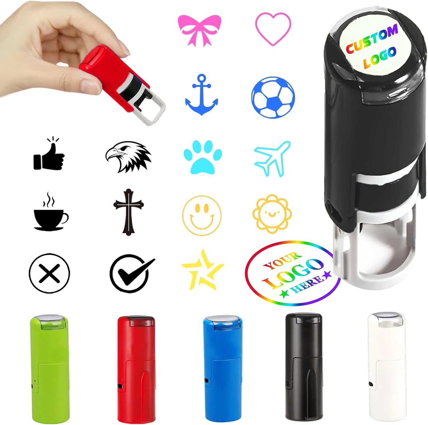 Custom Loyalty Card Stamp Self Inking Stamps Personalized Mini Logo Stamp Customized Shop Member Journal Coffee Card Reward Stamper