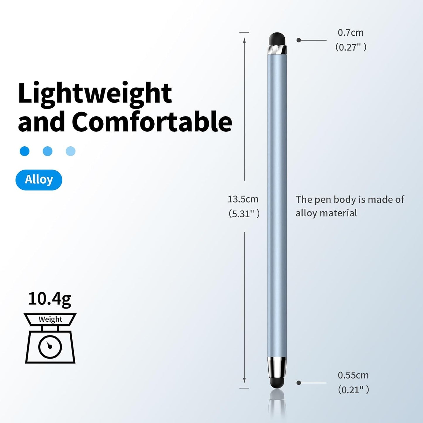 Stylus Pen for Touchscreen,5 PCS Stylus,2-in-1 Stylus Pen for iPad, High Sensitivity Precision Suitable for Touch Screens of iPhone/ipad/Android Tablet(Silver/Blue/Rose Gold/Purple/Light Green)