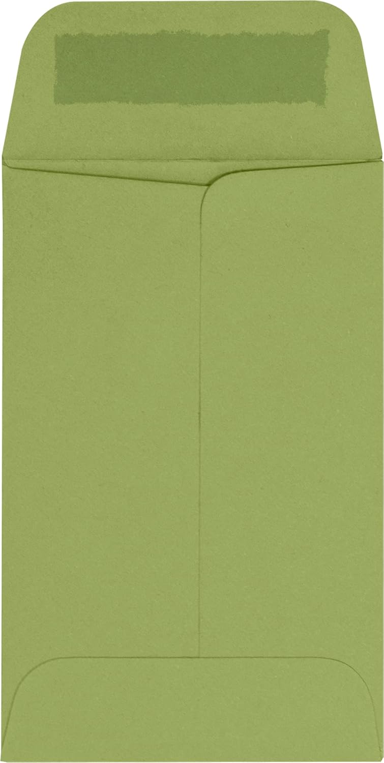 LUXPaper #1 Coin Envelopes | 2 1/4" x 3 1/2" | Avocado Green | 70lb. Text | 50 Qty