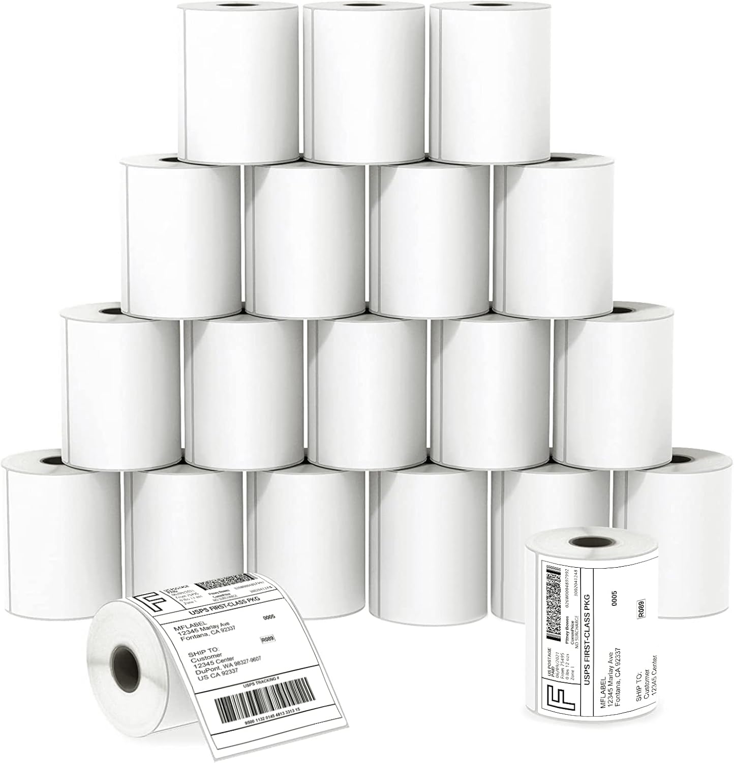 MFLABEL 4x6 Thermal Shipping Labels - 20 Rolls of 250, Perforated & Smudge-Proof Direct Thermal Labels Compatible with Rollo, Zebra, Munbyn |for Amazon USPS UPS FedEx Shopify (Not for Dymo/Brother)