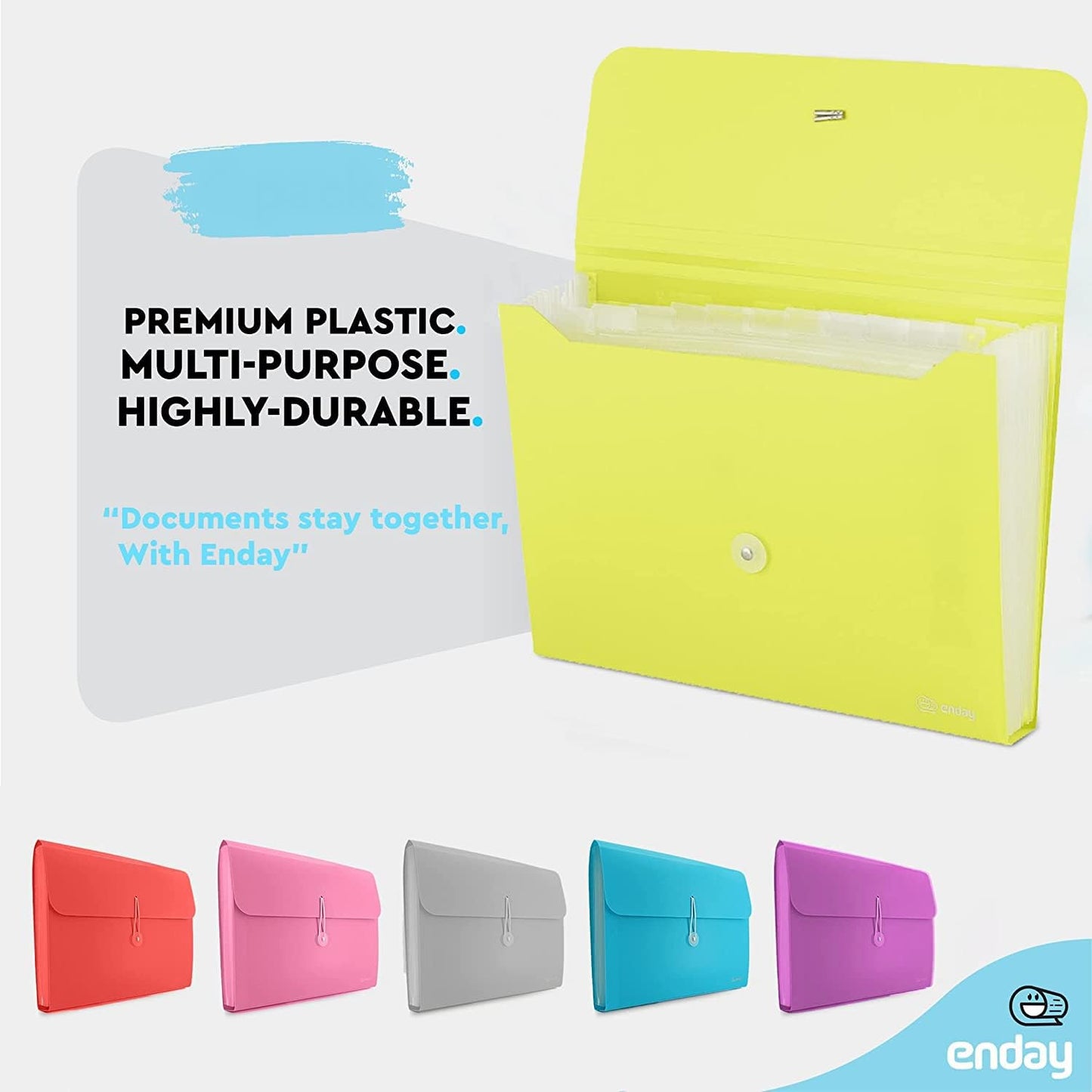 Accordion File Organizer 13 Pocket Expanding File Folder with Labels, Accordion File Organizer Letter Size Letter A4 Paper for Receipts, Bills and Documents 13" x 9.5” –by Enday