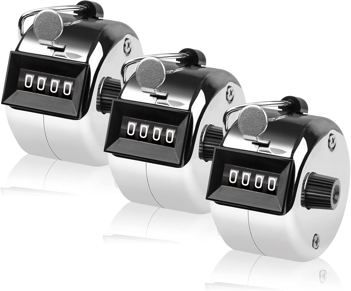 Tally Counter, 4-Digit Clicker Counter, Metal Hand Tally Counters Clicker Pitch Counter for Counting, Knitting, Coaching, Golf, Lap, Fishing