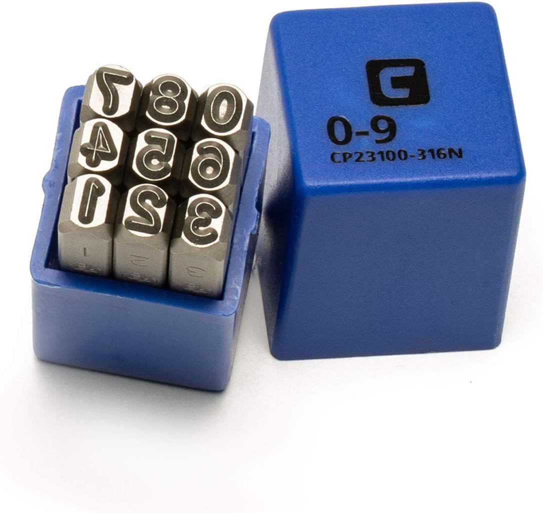 Capri Tools Professional 3/16 in. Number Stamp Set, 9-Piece