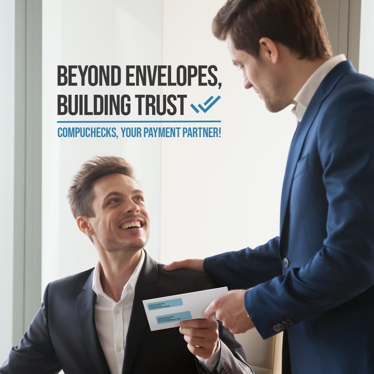 Compuchecks Double Window Envelopes #8 - Gummed, Security Business Mailing Check Envelopes - Tamper Evident, Security Tint - 1000 Count – Guaranteed to fit QuickBooks Checks
