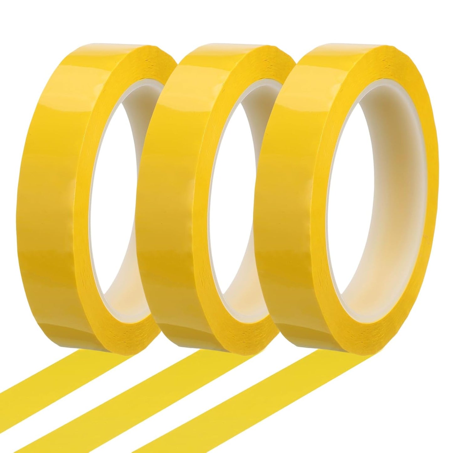 MECCANIXITY Whiteboard Tape 3/4" x 72 Yard Pinstripe Graphic Chart Line Grid Marking Tapes for Classroom Office Dry Erase Board Art, Dark Yellow, Pack of 3