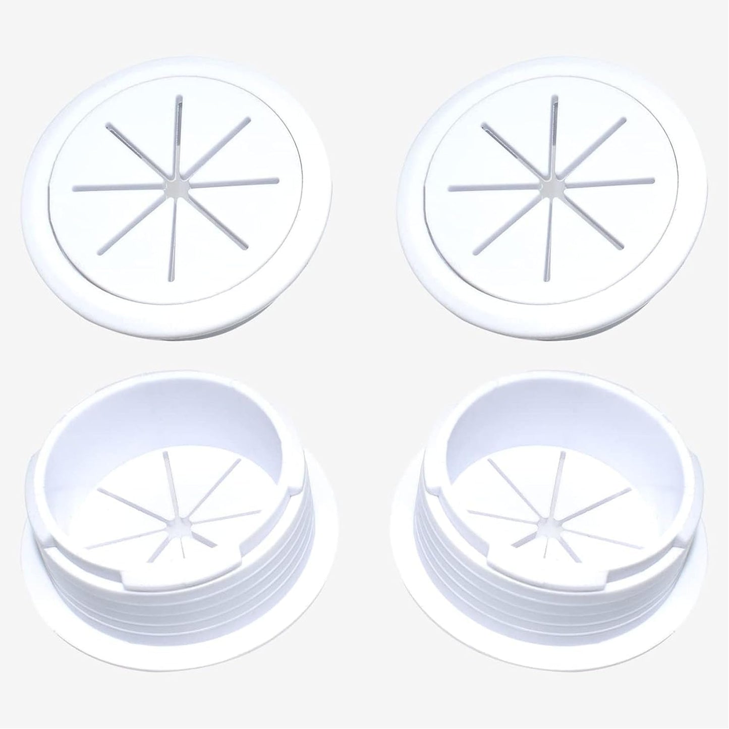 TuTuYa Desk Grommet, 6PCS Flexible 2-3/8 Inch (60mm) Desk Cable Grommet Desk Cable Hole Covers with Hole Saw, Ideal Solution for Office and Home Table Cable (White, 2-3/8Inch_60mm)