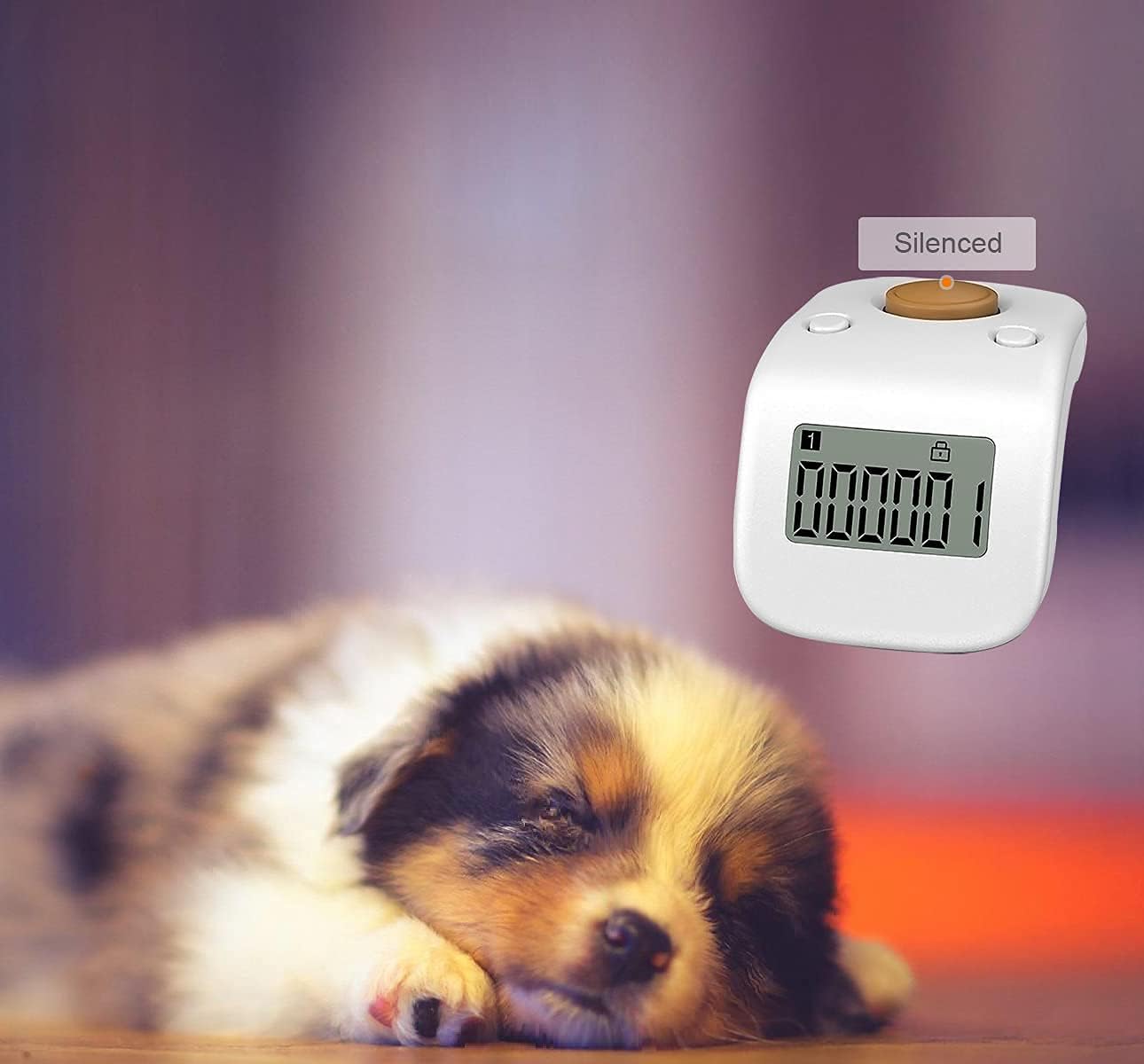 Rechargeable Silent Finger Counter 6 Channels Digital Tasbih Tally Clicker with LED for Prayer Knitting Sports Gift