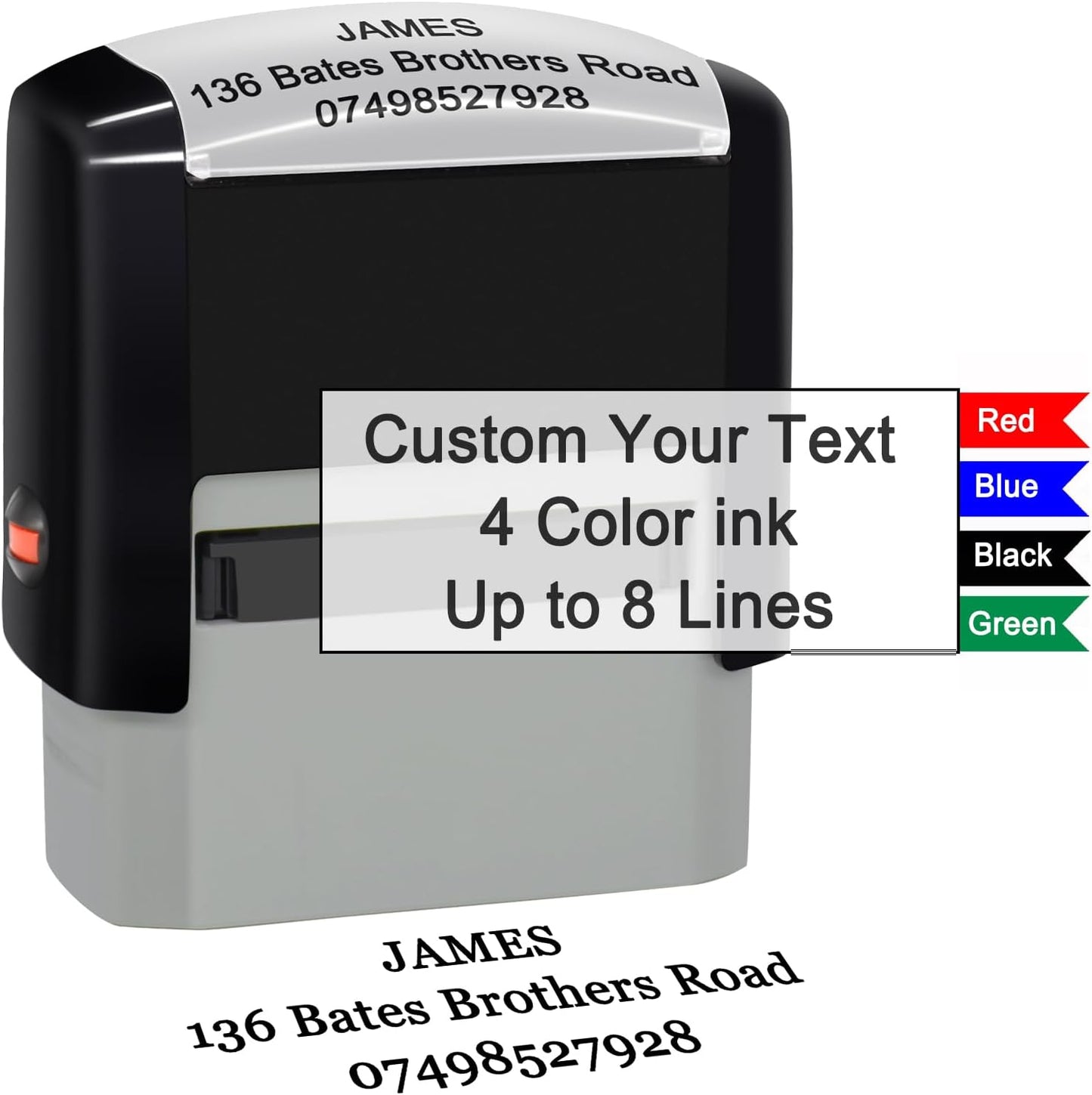 Custom Stamp Self Inking Personalized Self-Inking Rubber Stamp Customized Business Label Stamp Return Address Stamp Office Name Rubber Stamps Up to 8 Lines