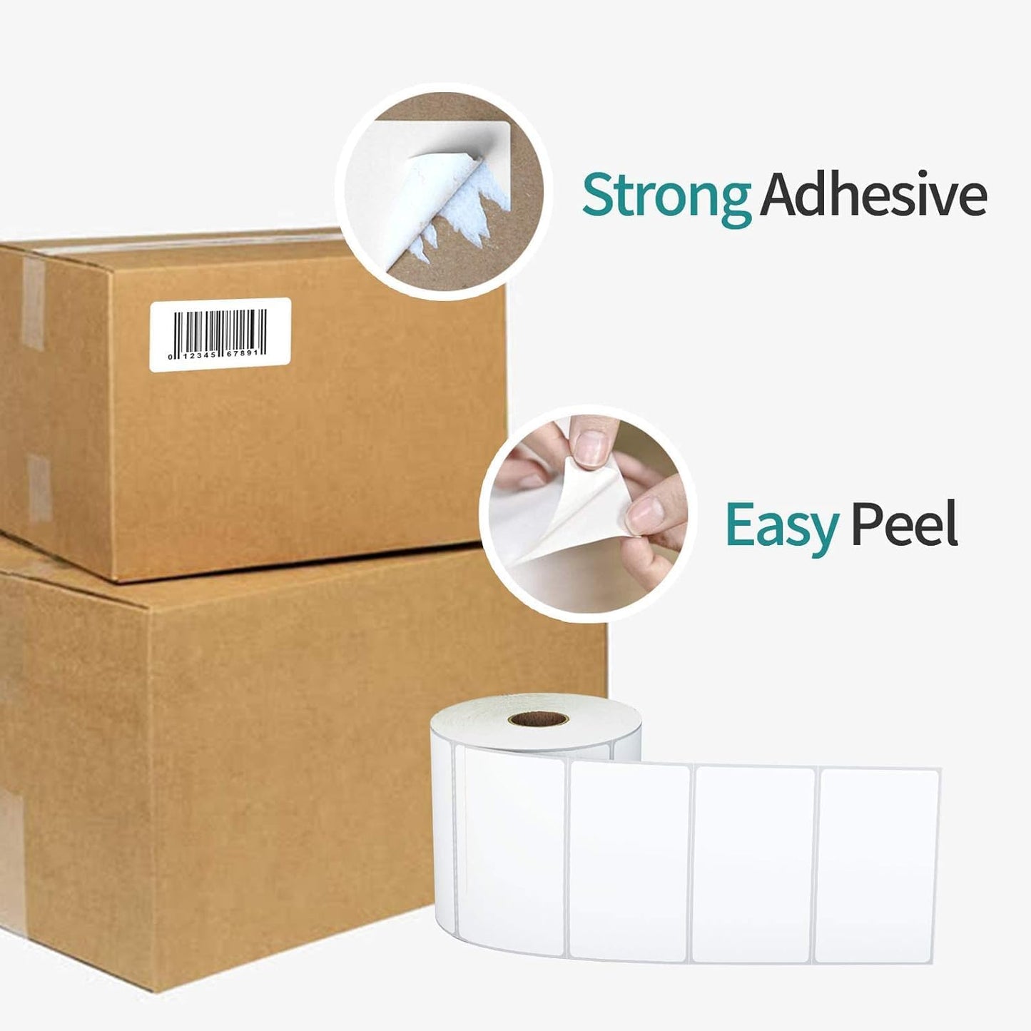 3"x1" Direct Thermal Labels for Zebra LP2844 GK420D ZD421 ZD420 Series, 12-Roll 15600 Pcs 1x3 Waterproof Strong Adhesive Barcode Return Address Label Used with Rollo MUNBYN Desktop Printer