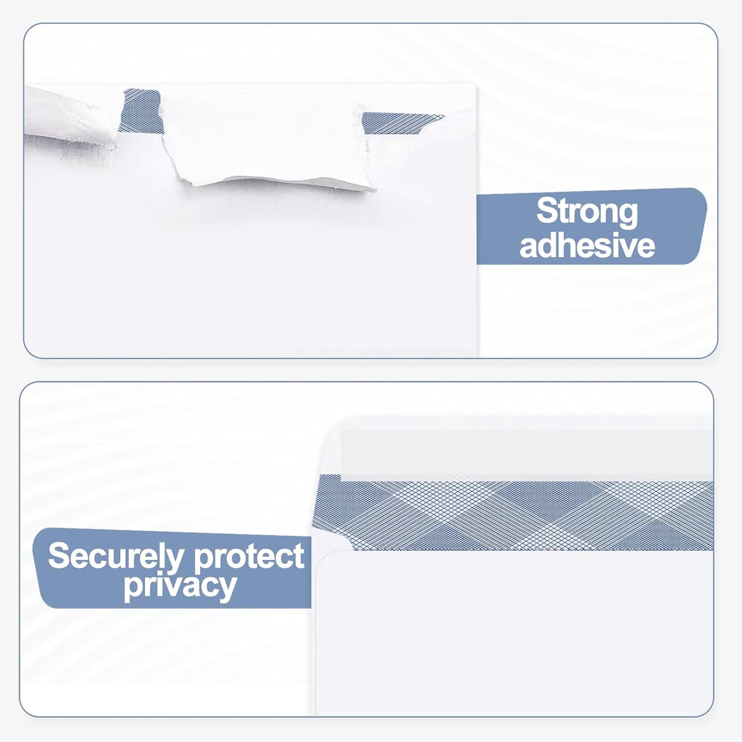 500#9 Double Window Security Envelopes, PANDRI NO.9 Self Seal White Envelopes Designed for Invoices, Business Statements & Documents - Number 9 Size 3 7/8 Inch X 8 7/8 Inch - 24 LB