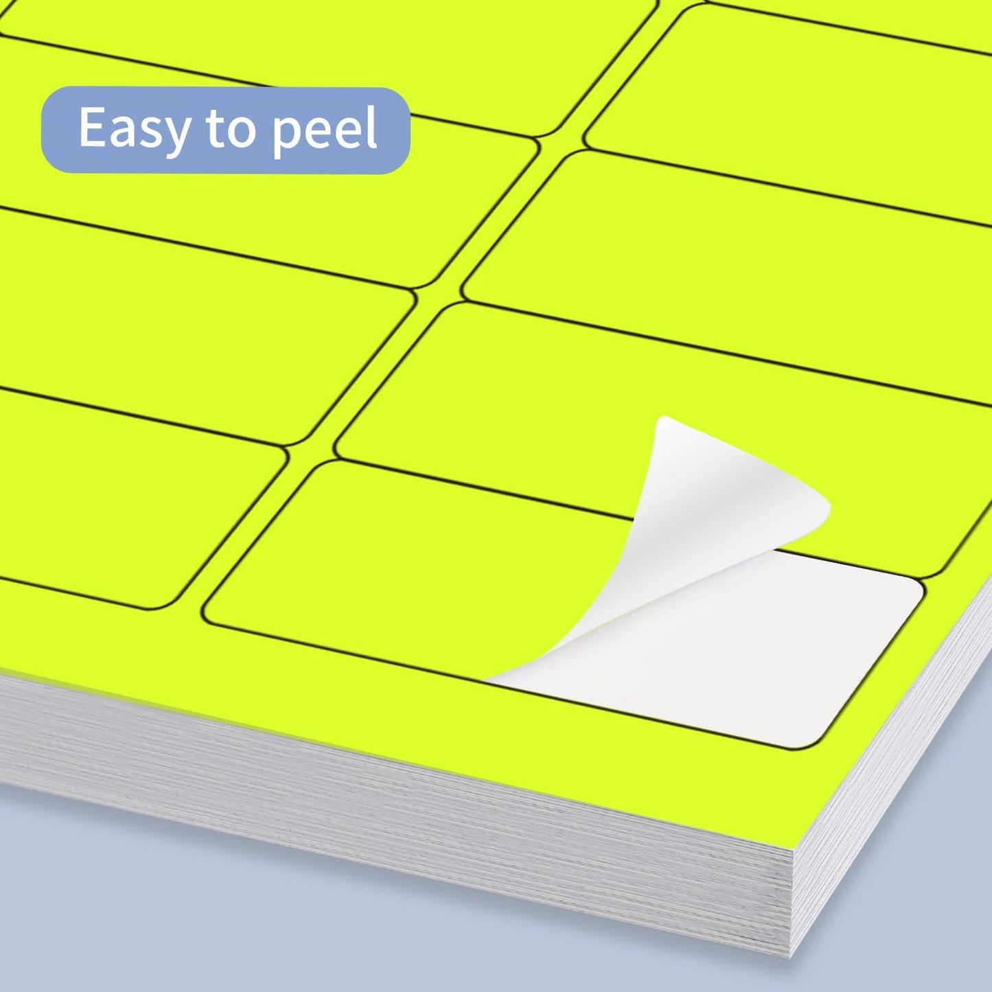 STARLIBOO 1" x 2-5/8" Address Labels- Neon Color Fluorescent Mailing Labels Stickers for Laser/Ink Jet Printer 8.5"×11"- Fluorescent Yellow