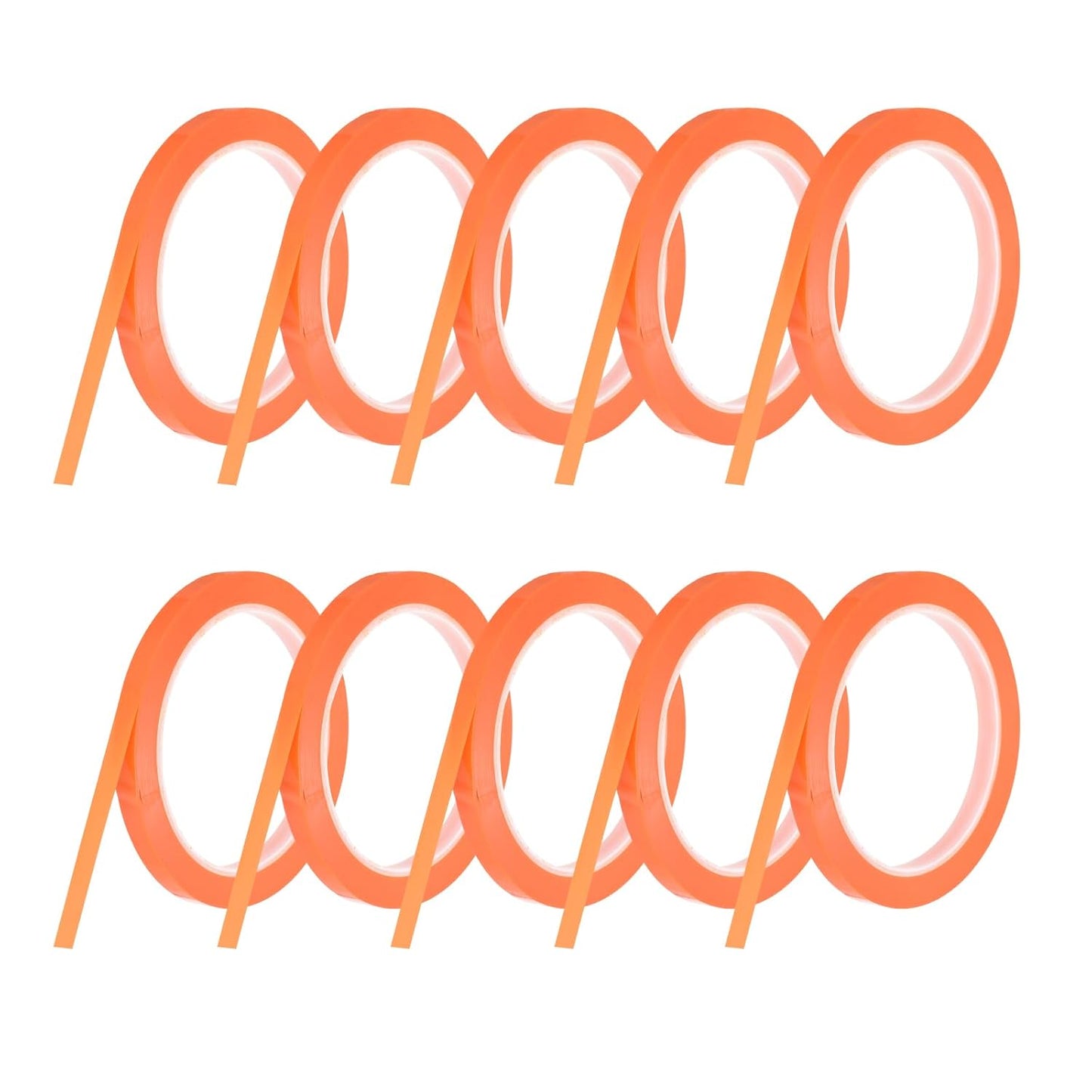 MECCANIXITY 10 Rolls Whiteboard Tape Graphic Chart Tape 8mm 54.7 Yard Art Tape Thin Self-Adhesive Pinstripe Tape Masking Tape for Gift Wrapping Craft Supplies, Orange