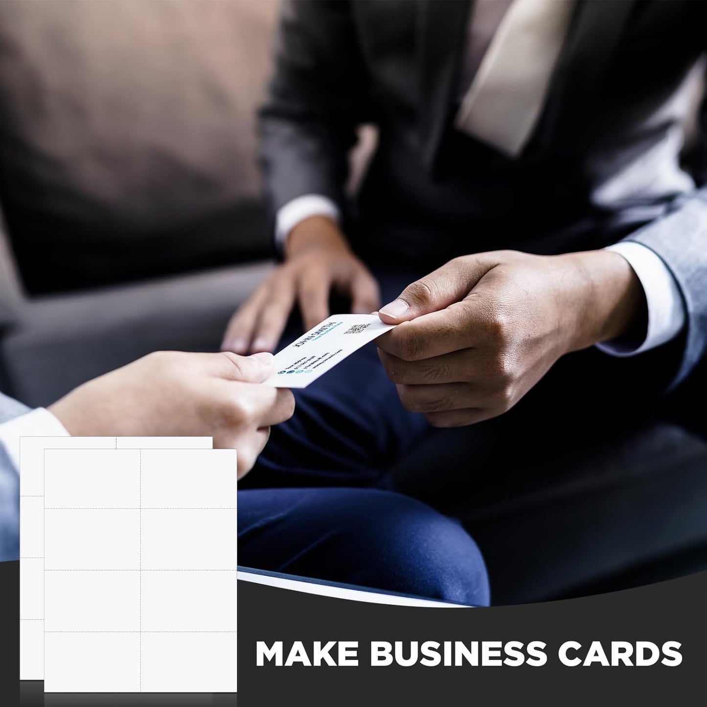 Lincia 200 Sheets 8-1/2" x 11" Blank Perforated Business Cards 8 up Per Page Thickness of 180 GSM Compatible with Laser Ink Jet Printer White Perforated Paper Cardstock (1600 Cards - 100# Tag)