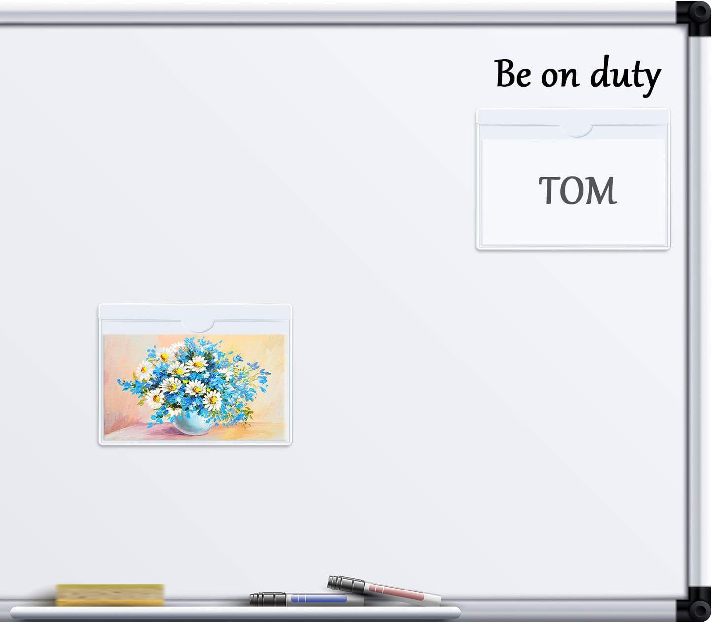 Chinco 30 Pcs Self Adhesive Pockets, Bin Labels for Storage Bins, Clear Pocket Label Sleeves, Plastic Index Card Holder with Top Open for Organizing Bins Box Drawer(6.3 x 4.3 Inches)