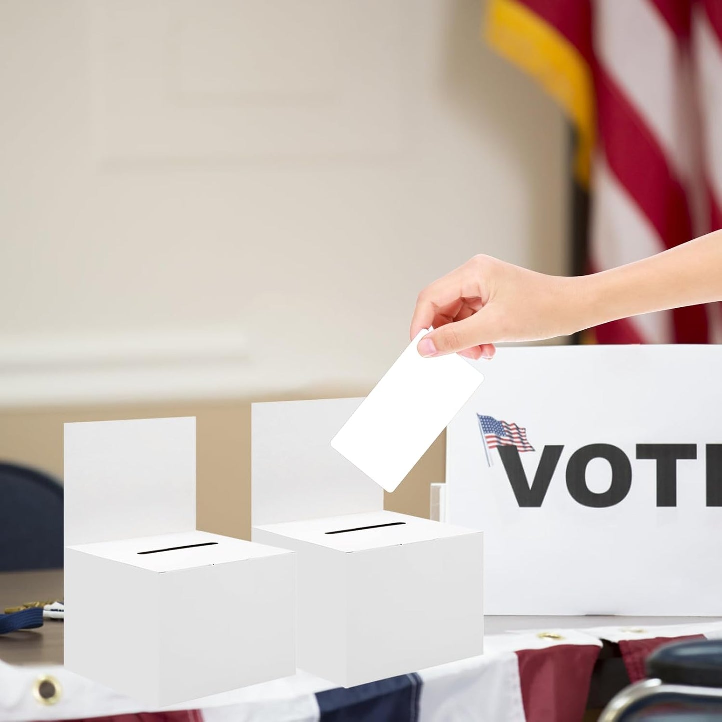 Ysglory 24 Pack Raffle Ticket Box White Suggestion Ballot Box with Slot Cardboard Charity Donation Boxes for Fundraising Collecting Business Card Voting Contest, 6.6 x 4.5 x 4.5 Inches