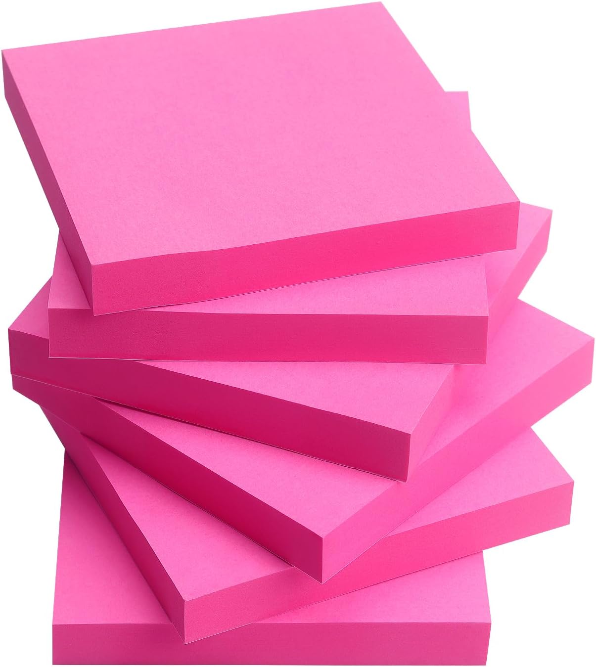Sticky Notes 3x3 Self-Stick Notes Pads with 6 Bright Colors, Easy to Post for Office, School, Home, 6 Pads/Pack, 100 Sheets/Pad (Red)
