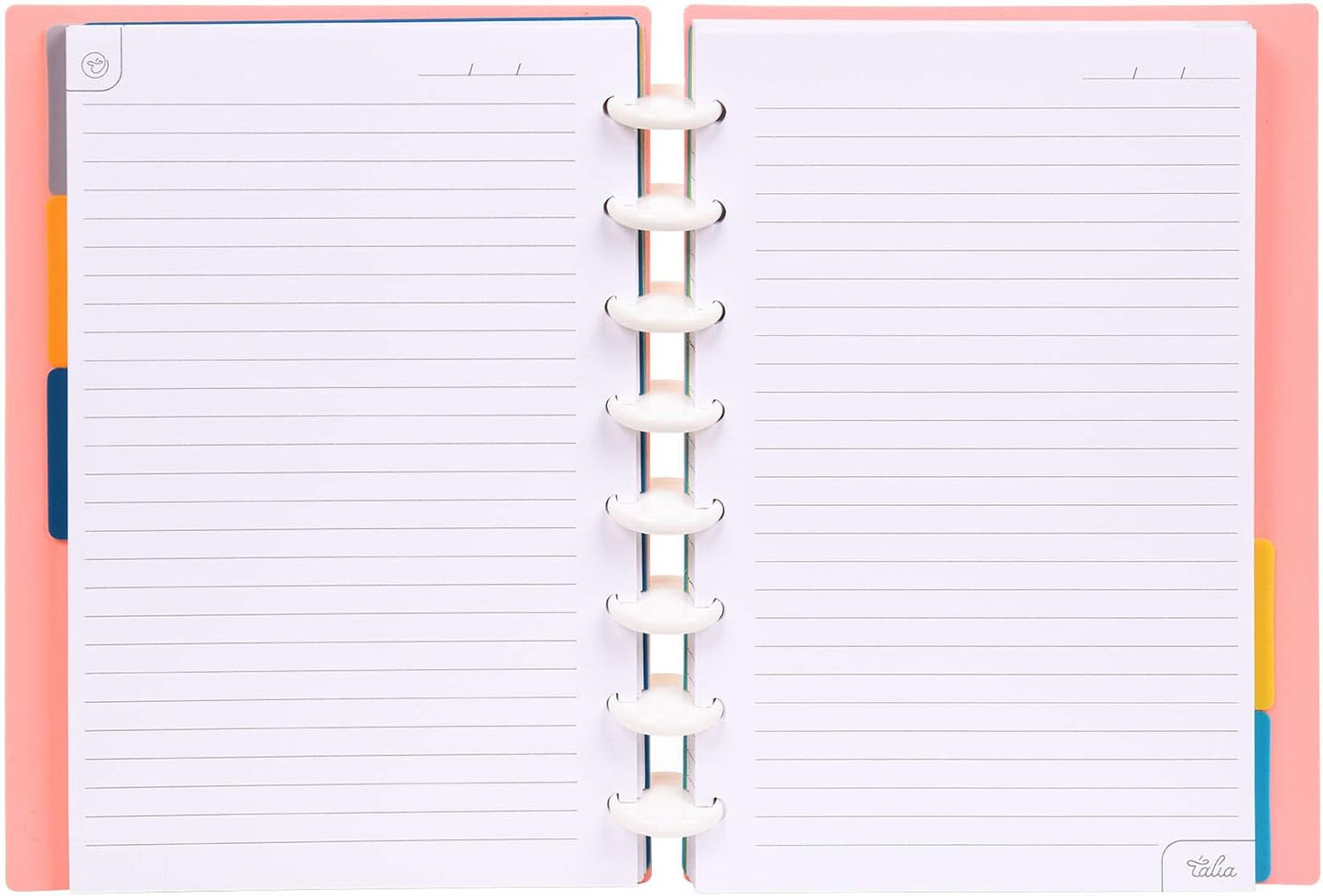 Talia Discbound Notebooks, Planner, Customizable, (Salmon, Junior (5.5in x 8.5in))