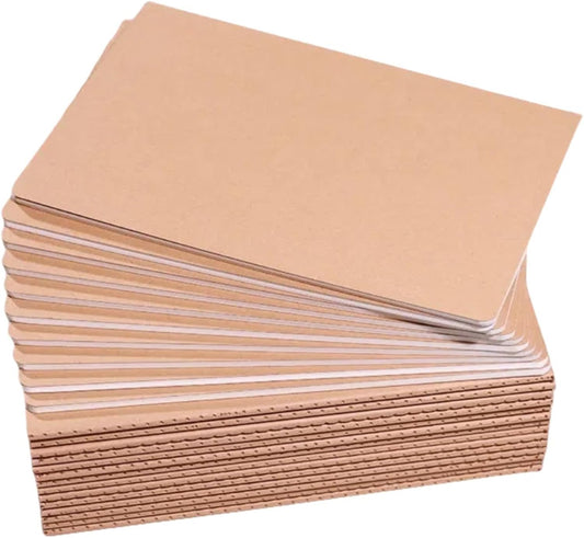 16 Pack Kraft Notebooks, Journals in Bulk for Writing, Blank Paper Sketchbooks, 60 Pages Notebook, 8.3x5.5 Inch, A5 Size, Travel Journal Set, for Gifts, Students and Office Supplies