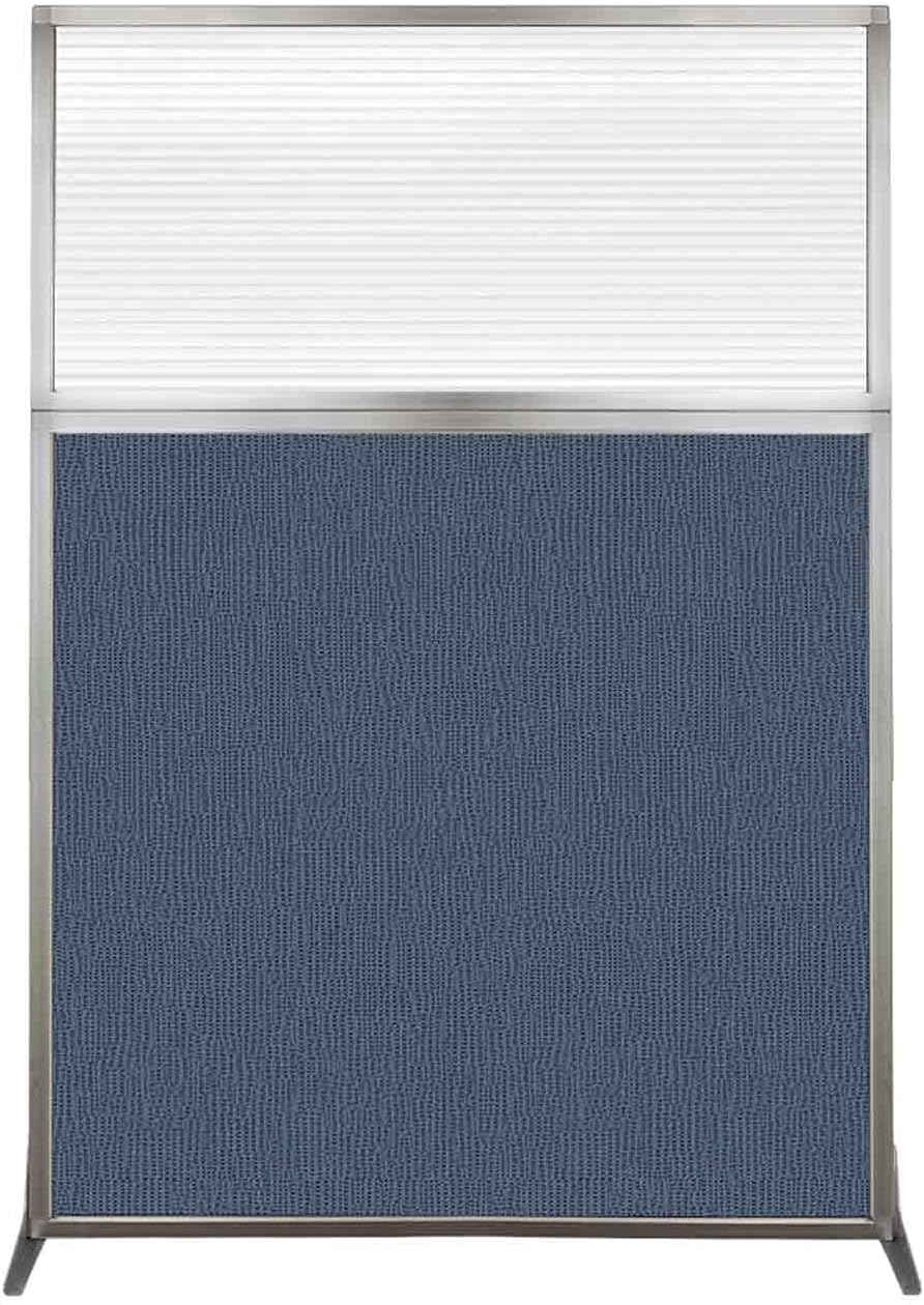 Versare Hush Screen Portable Room Divider | Workstation Wall Divider | Freestanding Privacy Hush Panels | Clear Fluted Windows | Fabric Office Divider Screen | Great for Room Separation