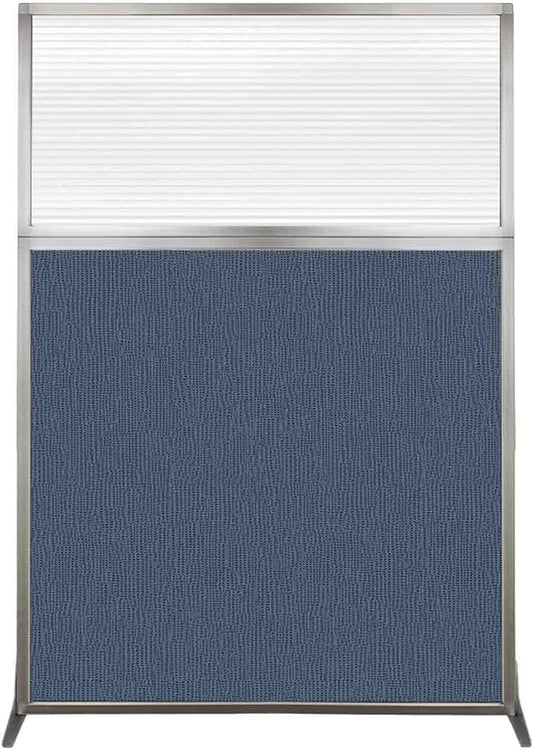 Versare Hush Screen Portable Room Divider | Workstation Wall Divider | Freestanding Privacy Hush Panels | Clear Fluted Windows | Fabric Office Divider Screen | Great for Room Separation