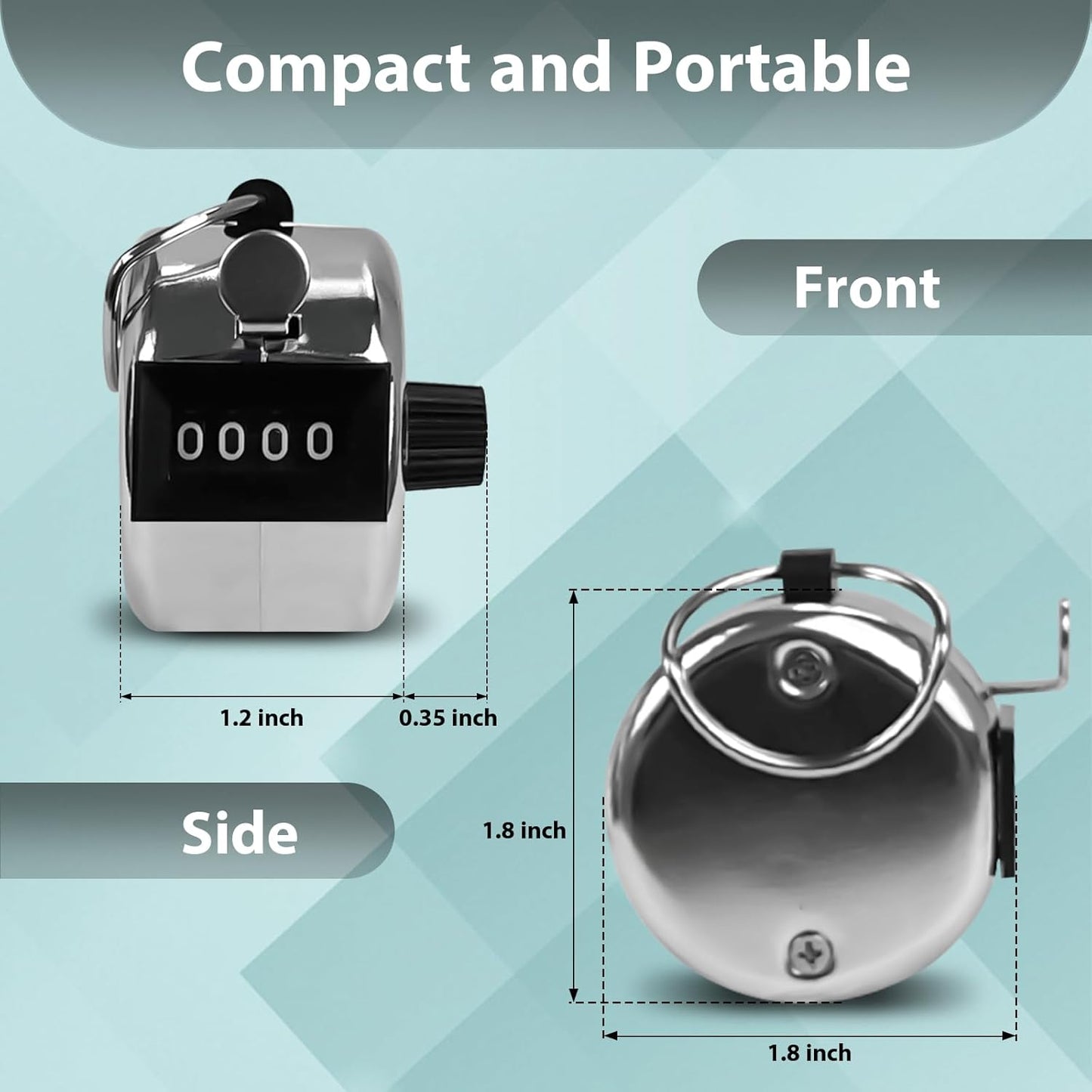6 Pack Clicker Counter,Metal Hand Tally Counters Clicker with Black Nylon Lanyard,4 Digit Display Pitch Counter for Knitting,Coaching,Golf,Lap,Fishing,Umpire,Baseball,Row Sport