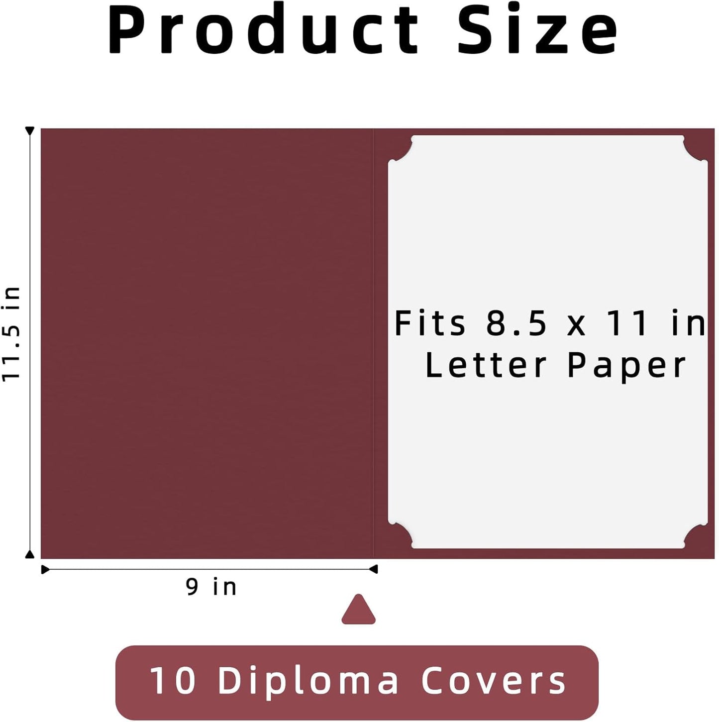 HAUTOCO 10 Packs Certificate Holders, Burgundy Diploma Holders, Document Award Covers Certificate Folders with Gold Foil Border for 8.5x11 Letter Size